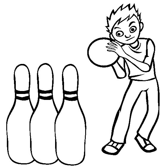 Dibujo de Nio Juego Bolos para Colorear