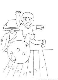 Dibujo de Nio Jugando a los Bolos para Colorear