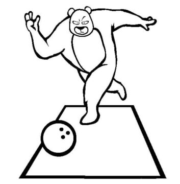 Dibujo de Oso Jugando Bolos para Colorear