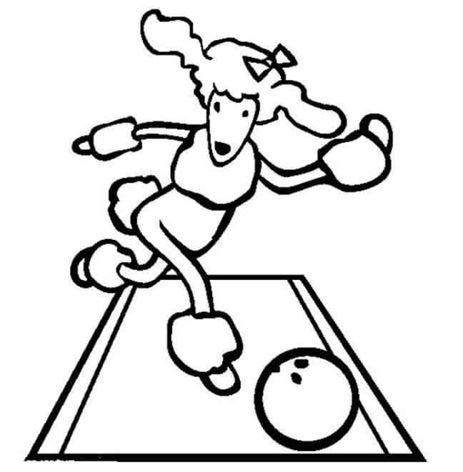 Dibujo de Ovejas Jugando Bolos para Colorear