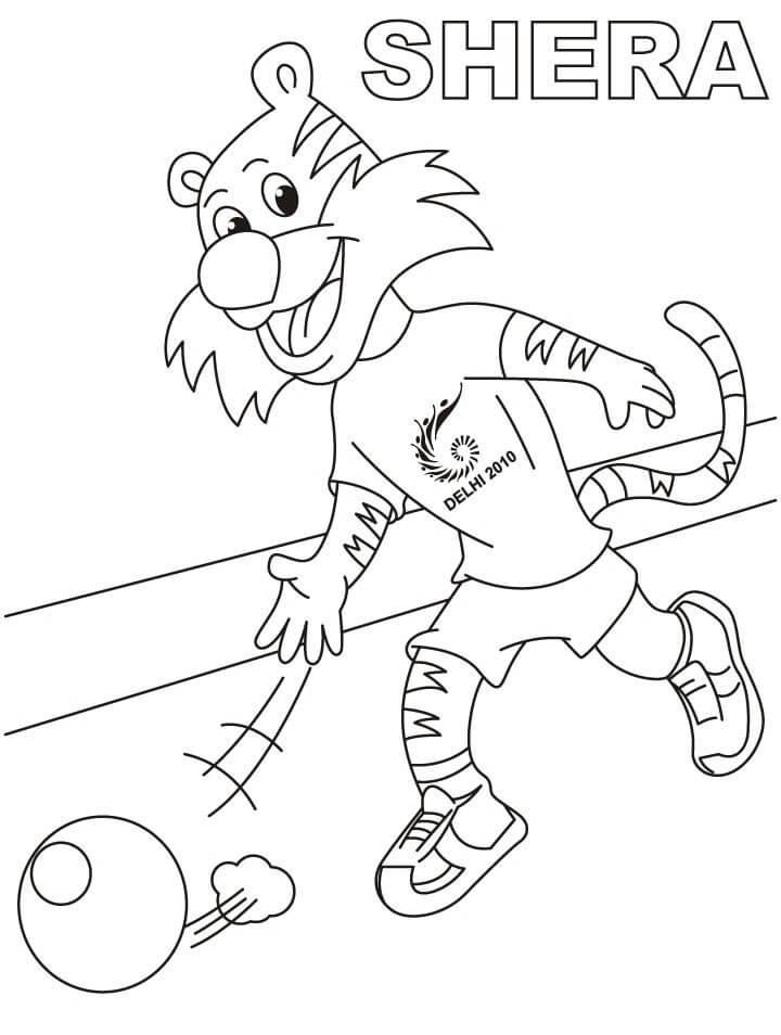 Dibujo de Shera Jugando Bolos Sobre Csped para Colorear