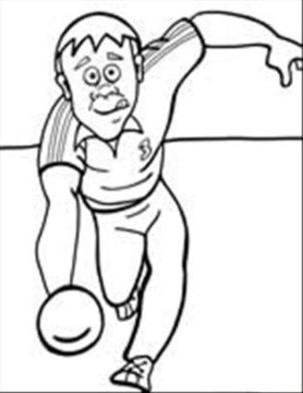 Dibujo de Viejo Jugando a los Bolos para Colorear