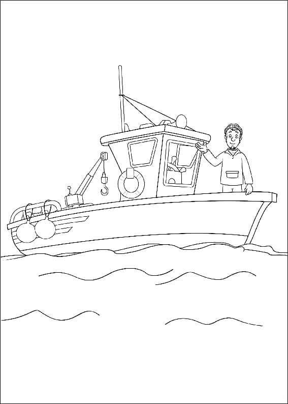 Dibujo de Charlie Jones en el Yate para Colorear