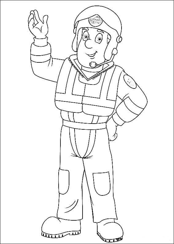 Dibujo de Divertido Tom Thomas de Sam el Bombero para Colorear