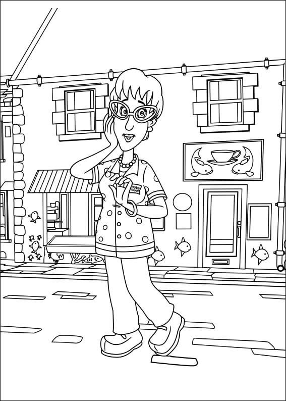 Dibujo de Dylis Price básico en Sam el Bombero para Colorear