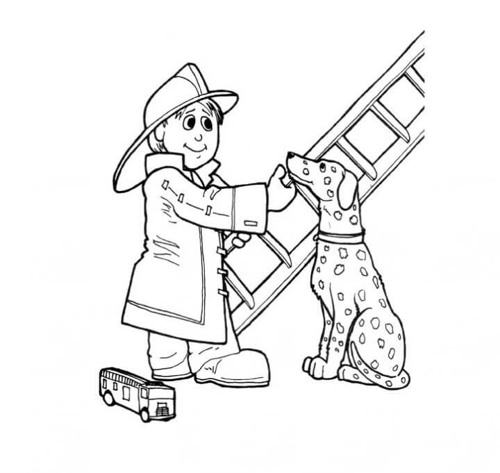 Dibujo de James Jones y Perro para Colorear