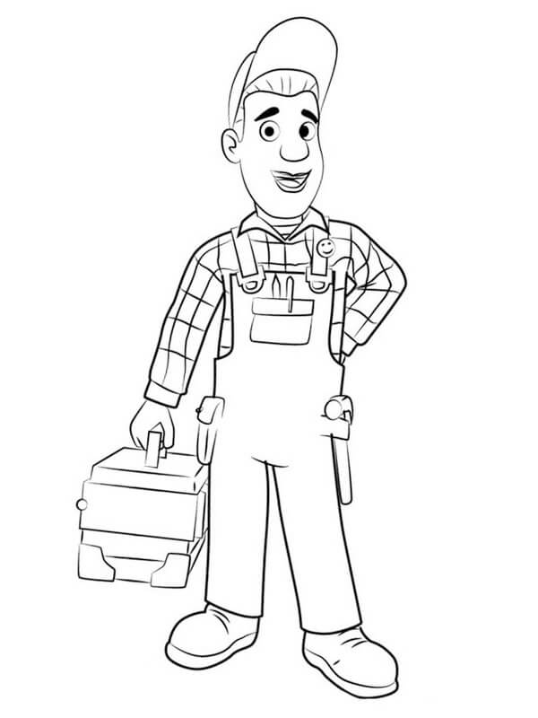 Dibujo de Mike Flood con Caja de Herramientas para Colorear