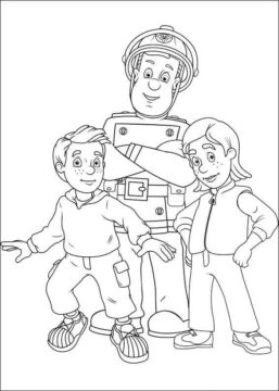 Dibujo de Sam el Bombero y Sus Amigos para Colorear