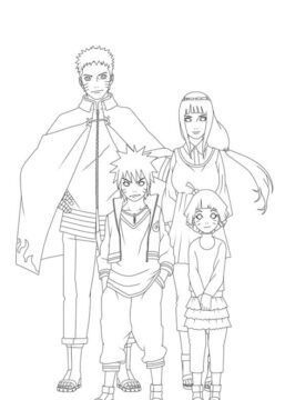 Dibujo de Familia Naruto para Colorear