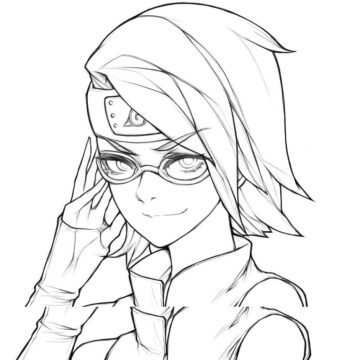 Dibujo de Sadara Sonriendo para Colorear