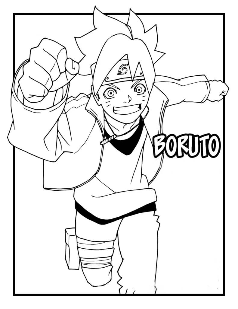 Dibujo de Boruto Corriendo para Colorear