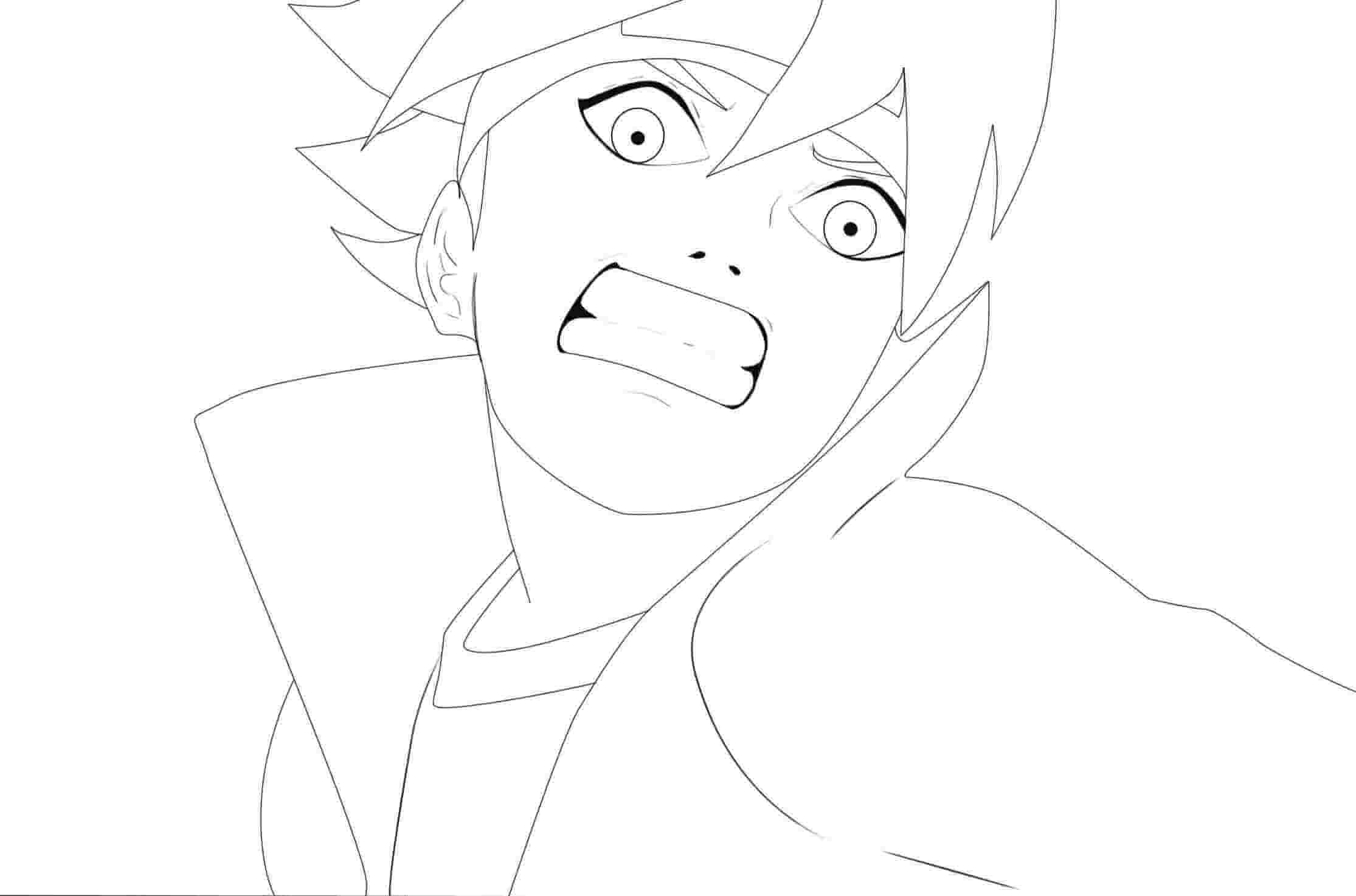 Dibujo de Boruto Enojado 1 para Colorear