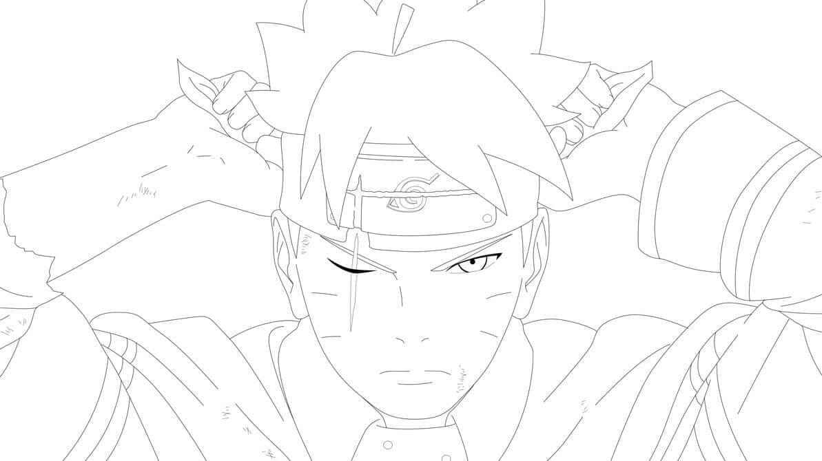 Dibujo de Boruto Guapo para Colorear