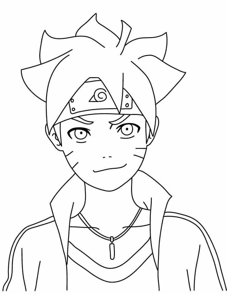 Dibujo de Boruto Sonriendo para Colorear