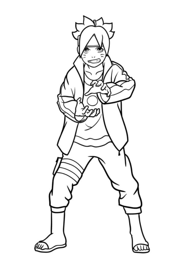 Dibujo de Boruto con Rasengan para Colorear