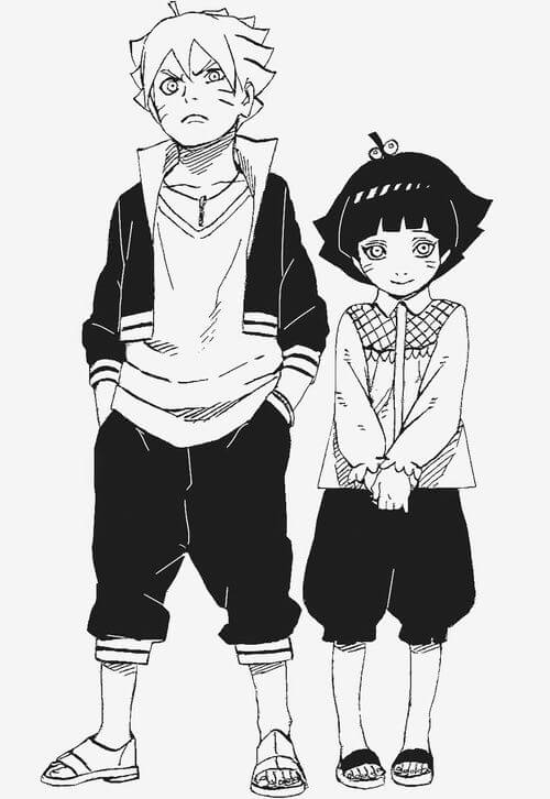 Dibujo de Boruto y Himawari para Colorear