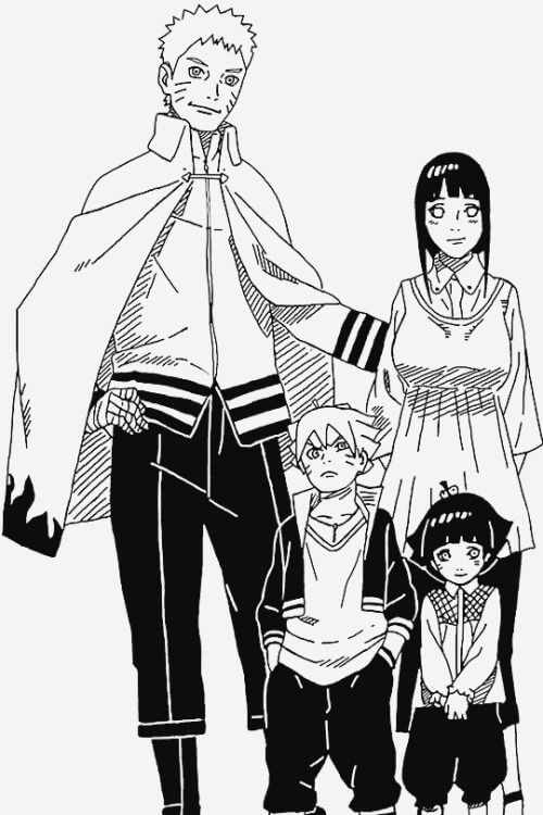 Dibujo de Boruto y la Familia Genial para Colorear