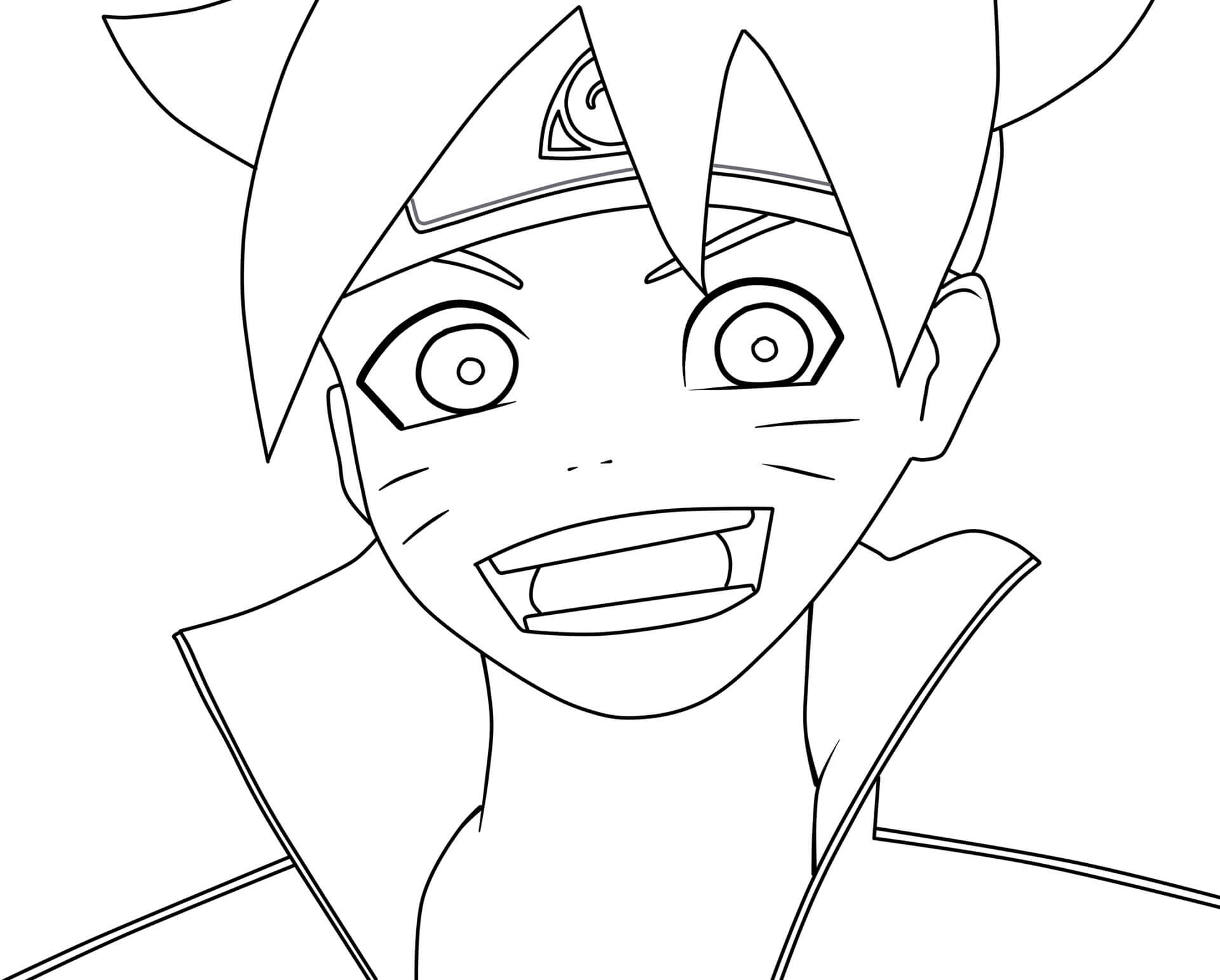 Dibujo de Cara de Boruto para Colorear