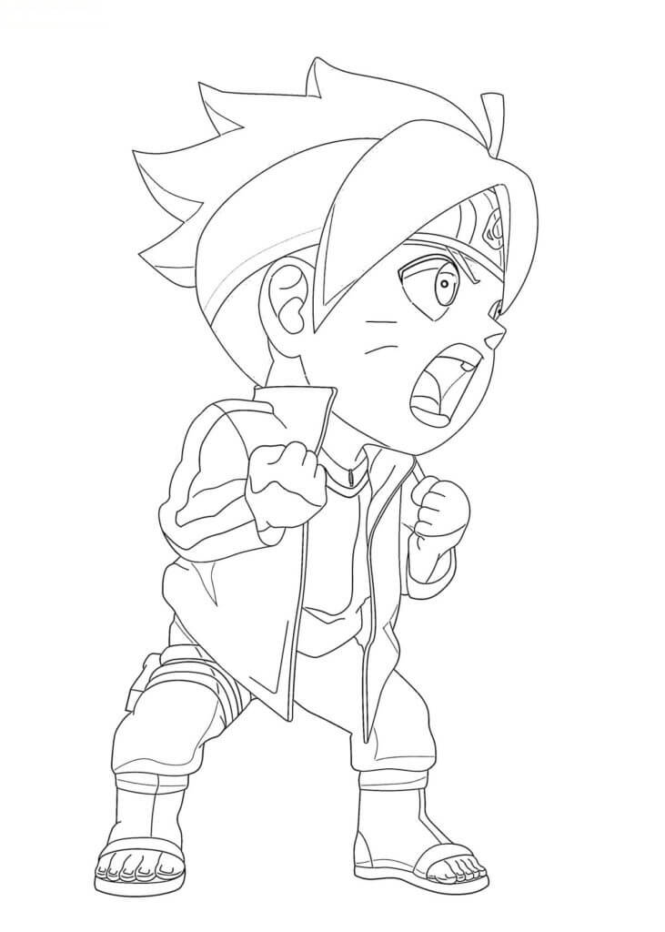 Dibujo de Pequeo Boruto Lindo para Colorear
