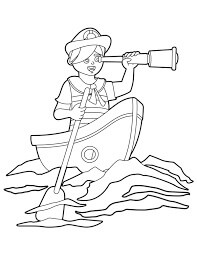 Dibujo de Expedicin en Barco para Colorear