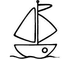 Dibujo de Icono de Barco para Colorear