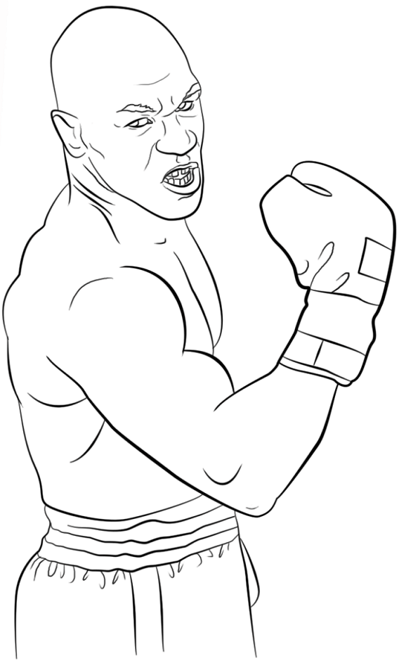 Dibujo de Boxeador Mike Tyson para Colorear