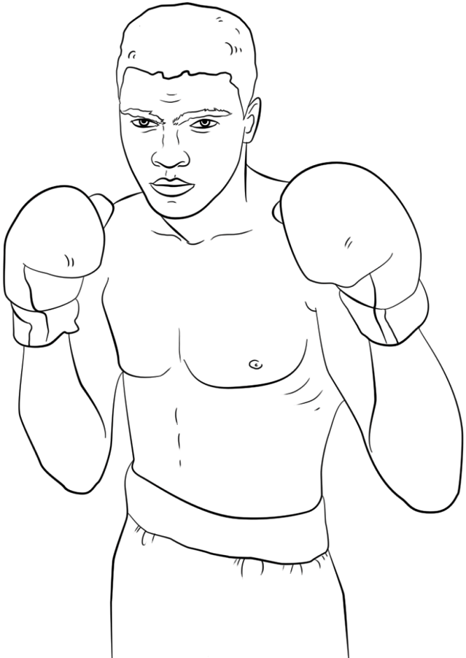 Dibujo de Boxer Muhammad Ali para Colorear