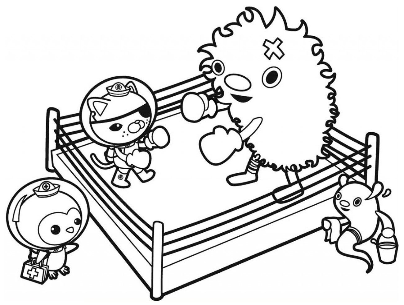 Dibujo de Linda Pelea de Boxeo para Colorear