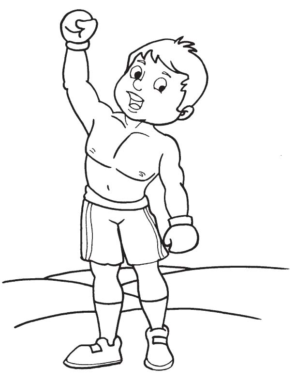 Dibujo de Un Chico de Patear Boxeo para Colorear