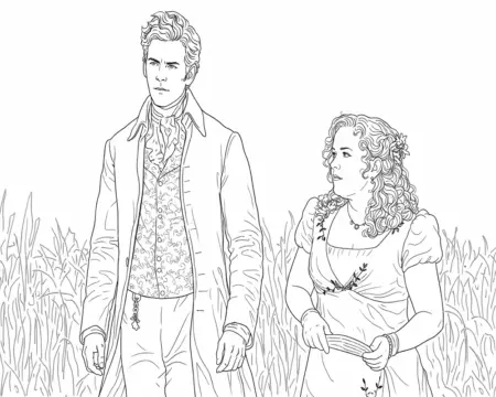 Dibujo de Penelope And Colin Bridgerton Moment páginas para Colorear