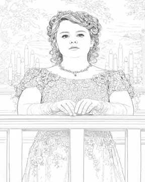 Dibujo de Penelope Featherington At The Balustrade páginas para Colorear