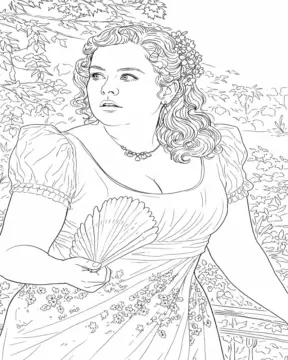 Dibujo de Penelope Featherington In The Garden páginas para Colorear