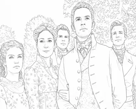 Dibujo de The Bridgerton Family páginas para Colorear
