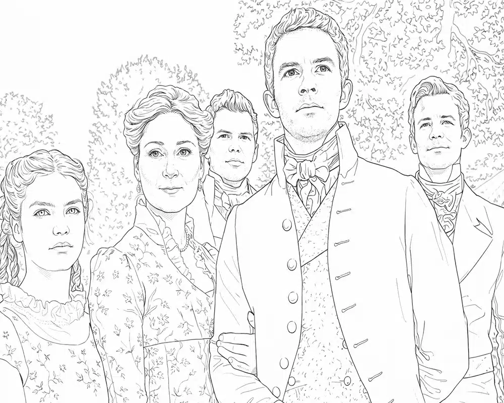 Dibujo de The Bridgerton Family páginas para Colorear