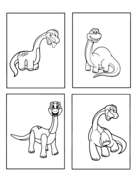 Dibujo de Four Bron The Dinosaur Coloring Page For Kids para Colorear