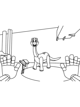 Dibujo de Meet Bron The Dinosaur Of Poppy Playtime Coloring Sheet para Colorear