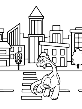 Dibujo de Poppy Playtimes Bron The Dinosaur a Coloring Adventure 1 para Colorear