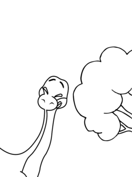 Dibujo de Simple Portrait Of Bron The Dinosaur Coloring Page para Colorear