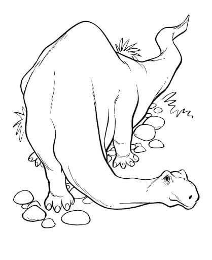 Dibujo de Brontosaurio Caminando para Colorear