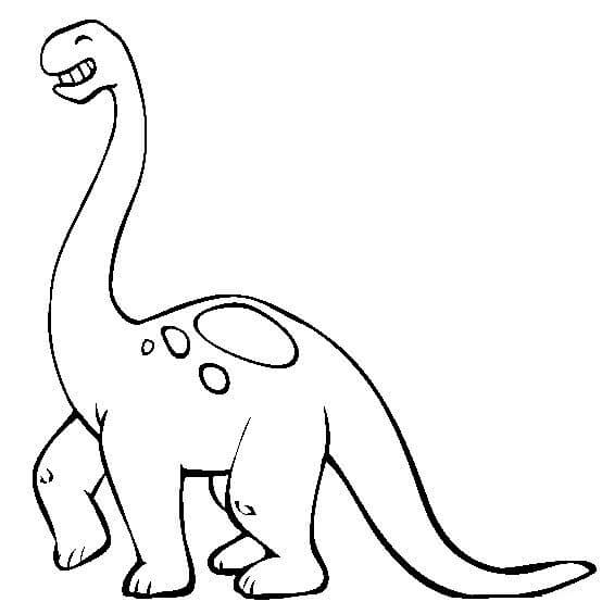 Dibujo de Brontosaurio Divertido para Colorear