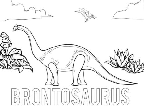Dibujo de Dinosaurio Brontosaurio para Colorear