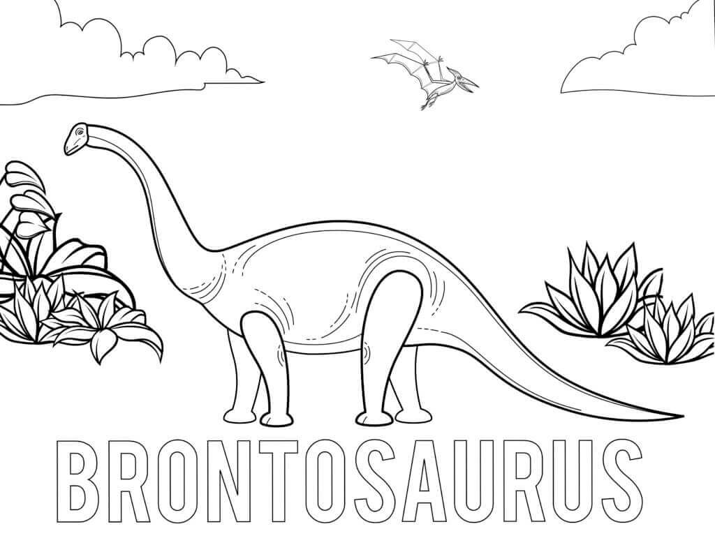 Dibujo de Dinosaurio Brontosaurio para Colorear