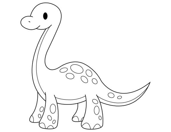 Dibujo de Lindo Brontosaurio para Colorear