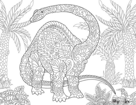 Dibujo de Mandala Brontosaurio para Colorear