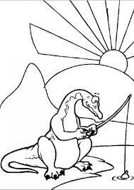 Dibujo de Pesca de Brontosaurio para Colorear