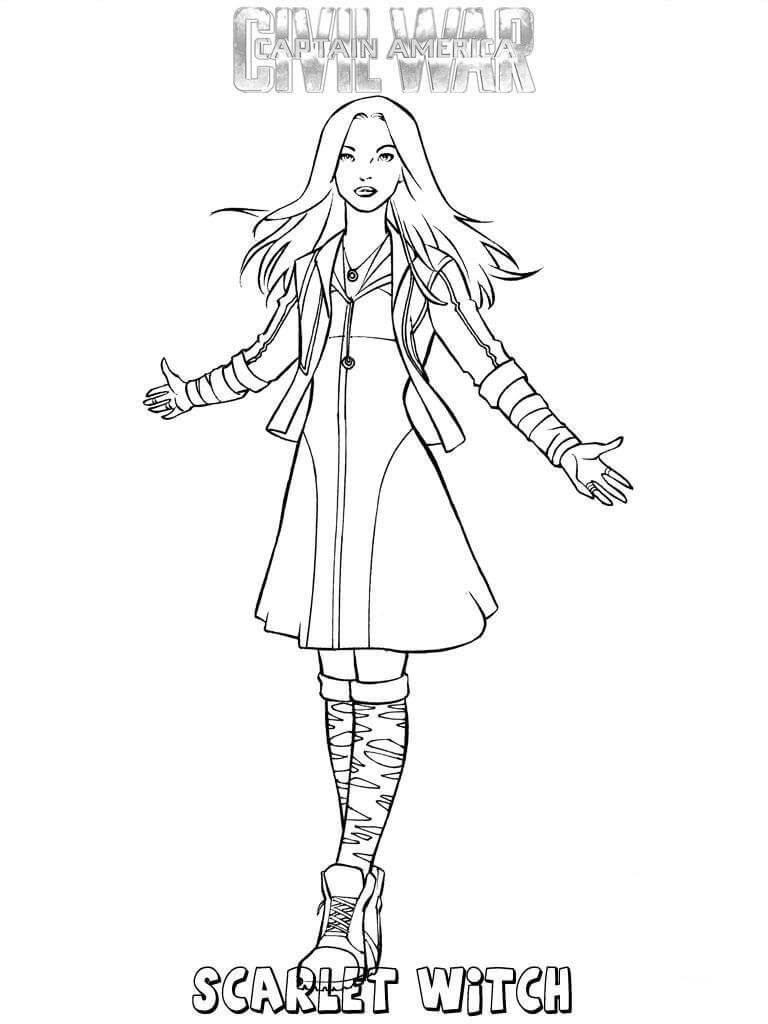 Dibujo de Bruja Escarlata Fresca para Colorear