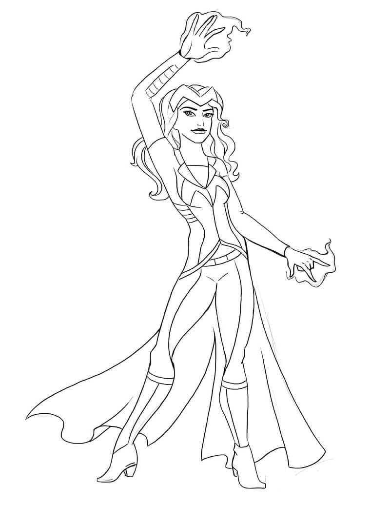 Dibujo de Bruja Escarlata Wandavision para Colorear