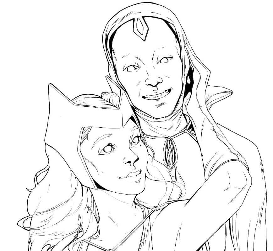 Dibujo de Feliz Wandavision para Colorear
