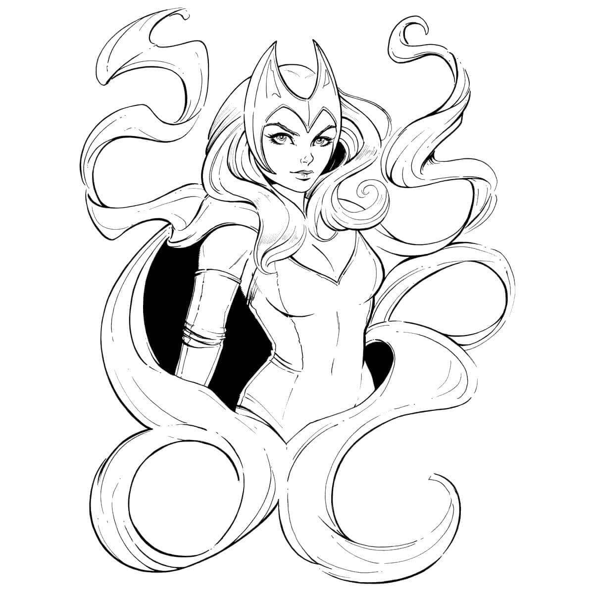 Dibujo de Genial Wanda de Wandavision para Colorear