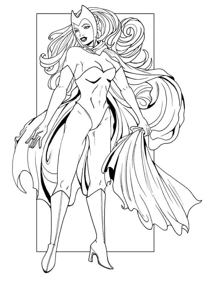 Dibujo de Poderosa Wanda para Colorear